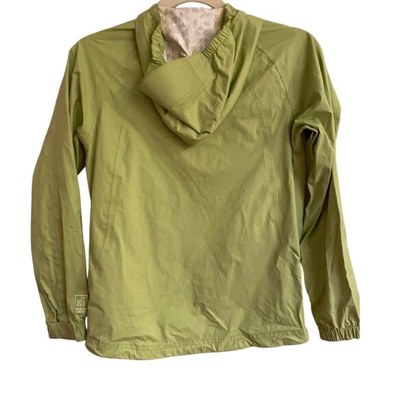 Rei Girl’s Green Hooded Raincoat Sz M (10-12) Long Sleeves Zip and Snaps/Velcro - Picture 3 of 8